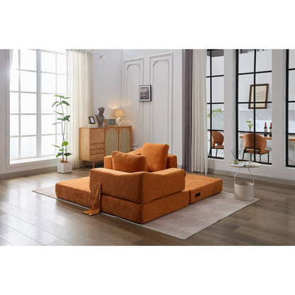 Divano letto e divano da terra pieghevole con schienale rimovibile, tessuto ciniglia, perfetto per soggiorno e camera da letto