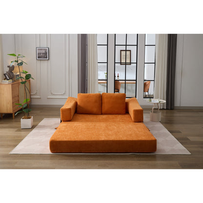 Divano letto e divano da terra pieghevole con schienale rimovibile, tessuto ciniglia, perfetto per soggiorno e camera da letto