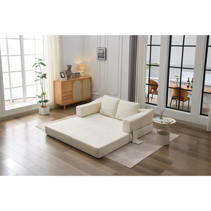 Divano letto e divano da terra pieghevole con schienale rimovibile, tessuto ciniglia, perfetto per soggiorno e camera da letto