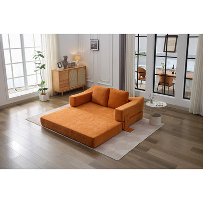 Divano letto e divano da terra pieghevole con schienale rimovibile, tessuto ciniglia, perfetto per soggiorno e camera da letto