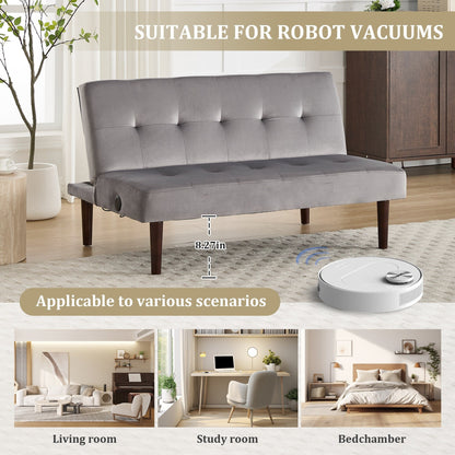 Divano letto pieghevole alla moda, schienale in tessuto di flanella di alta qualità, divano reclinabile futon regolabile, divano moderno alla moda con porta di ricarica