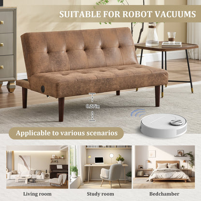 Divano letto pieghevole alla moda, schienale in tessuto di flanella di alta qualità, divano reclinabile futon regolabile, divano moderno alla moda con porta di ricarica