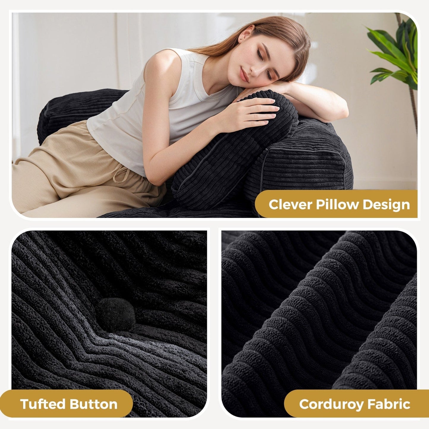 Divano letto pieghevole, divano da pavimento a forma di L