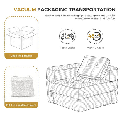 Divano letto pieghevole, divano da pavimento a forma di L