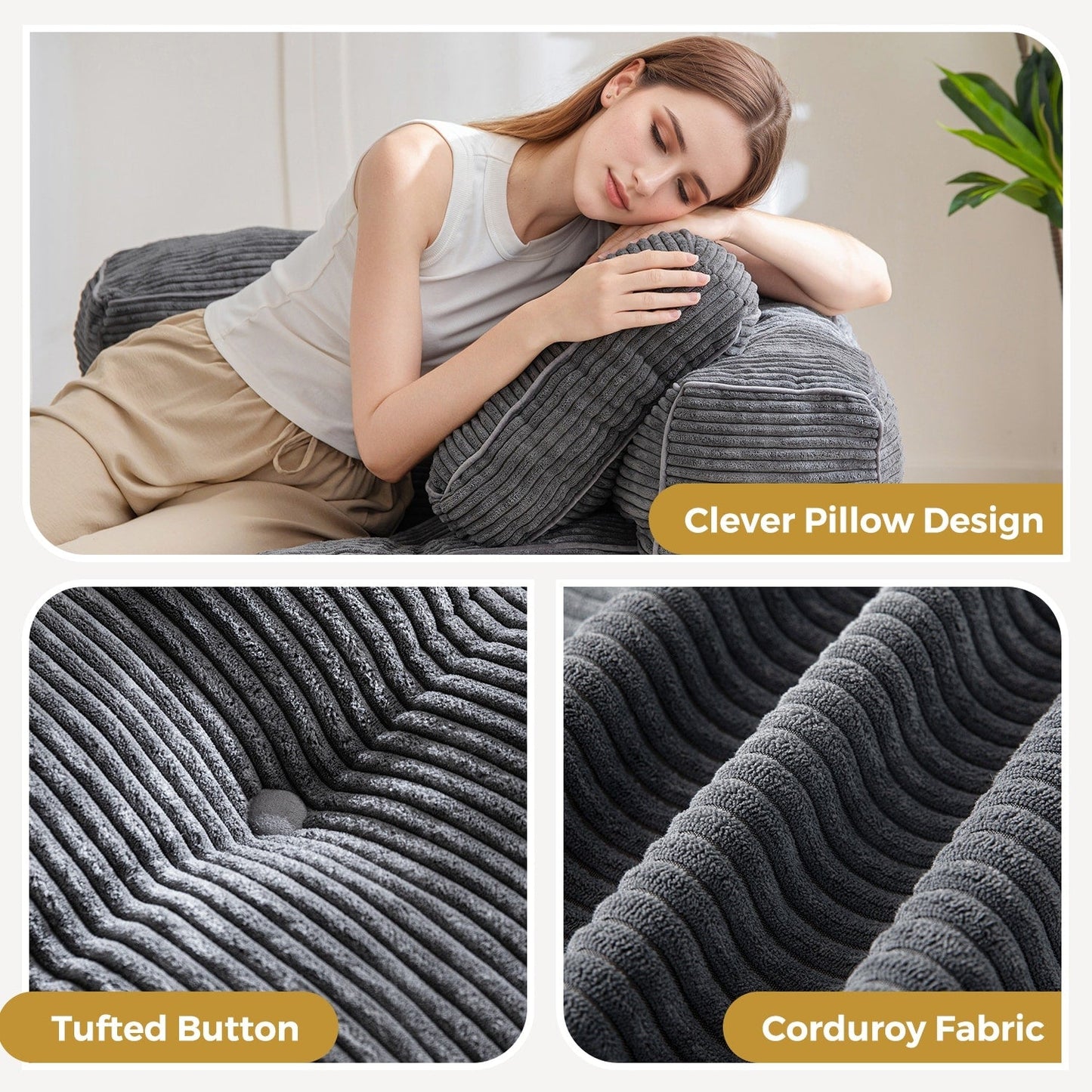 Divano letto pieghevole, divano da pavimento a forma di L