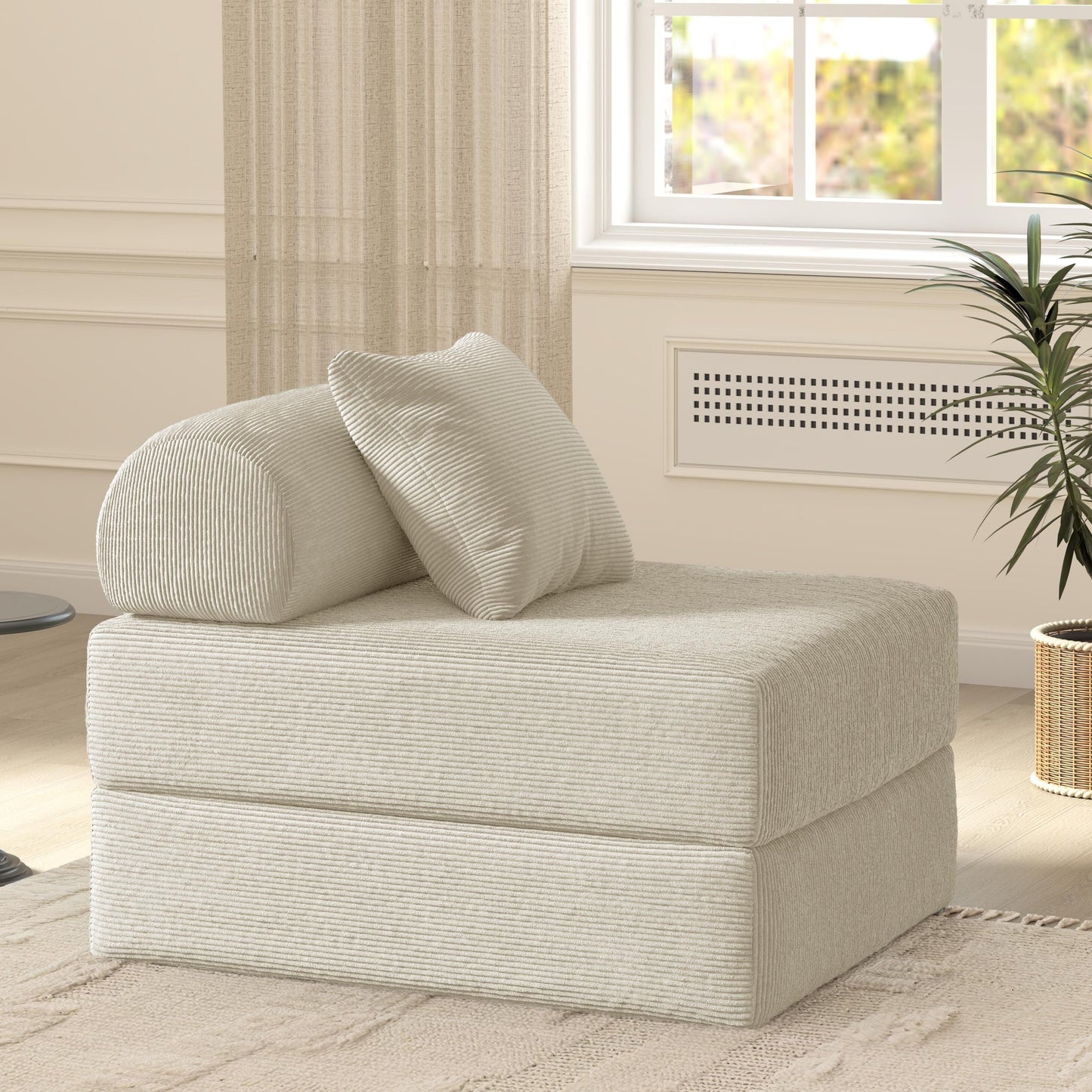 Divano letto pieghevole in tessuto, divano in spugna ad alta densità di rimbalzo