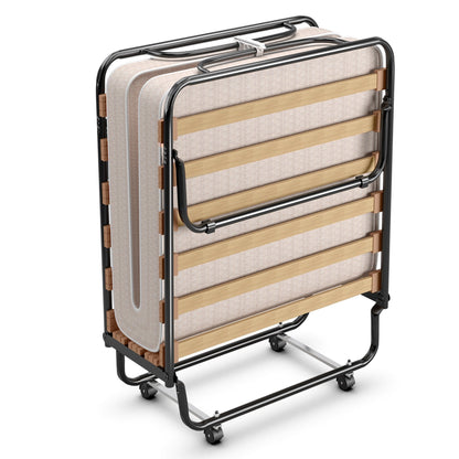 Letto pieghevole con materasso in memory foam, letto per ospiti, prodotto in Italia