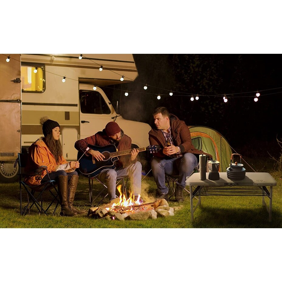 Tavolo da gioco pieghevole regolabile in altezza, tavolo da campeggio portatile in alluminio leggero, con maniglia per il trasporto per esterni, spiaggia