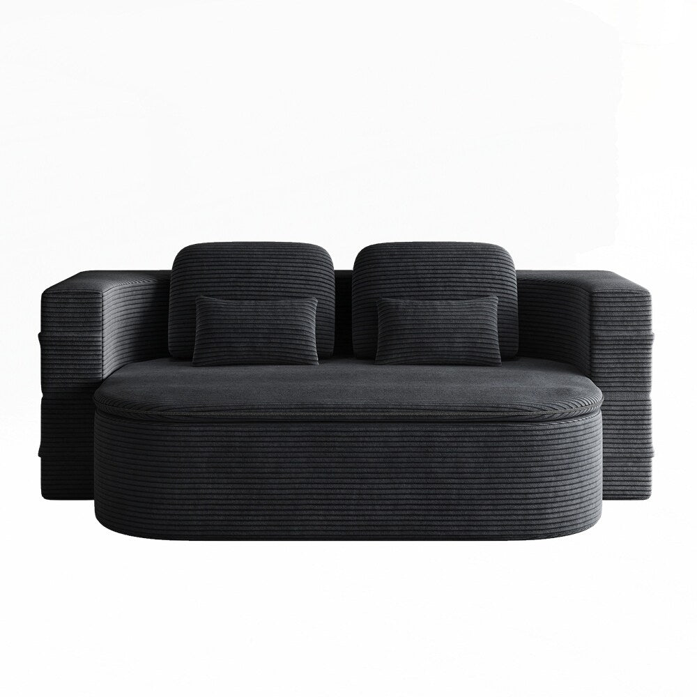 Divano letto pieghevole con materasso e struttura fissa, divano letto trasformabile in schiuma con coperta