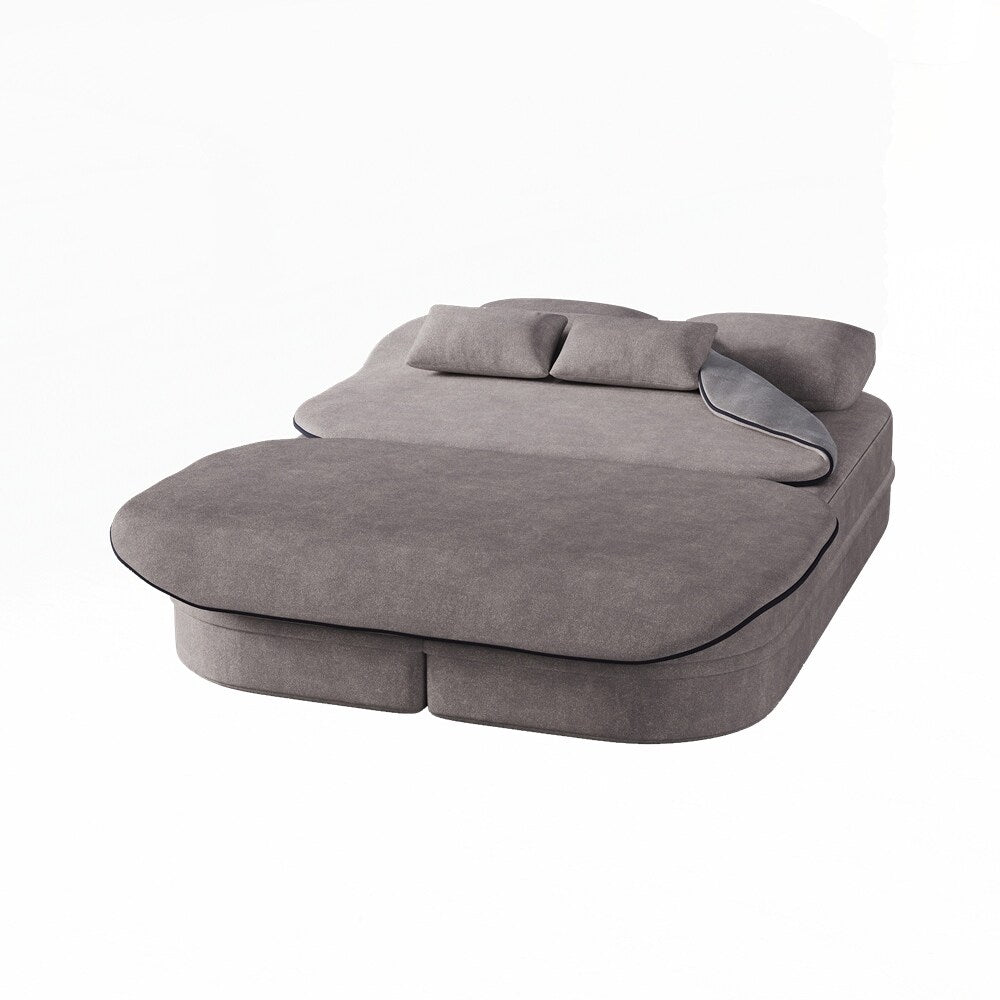 Divano letto pieghevole con materasso e struttura fissa, divano letto trasformabile in schiuma con coperta