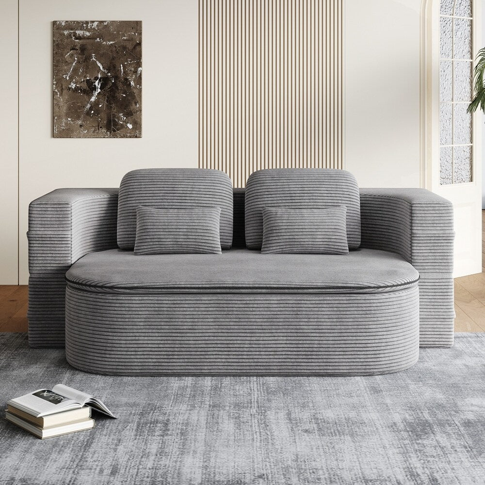 Divano letto pieghevole con materasso e struttura fissa, divano letto trasformabile in schiuma con coperta