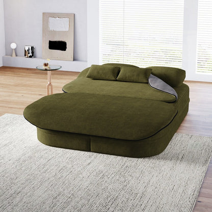 Divano letto pieghevole con materasso e struttura fissa, divano letto trasformabile in schiuma con coperta