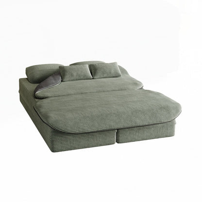 Divano letto pieghevole con materasso e struttura fissa, divano letto trasformabile in schiuma con coperta