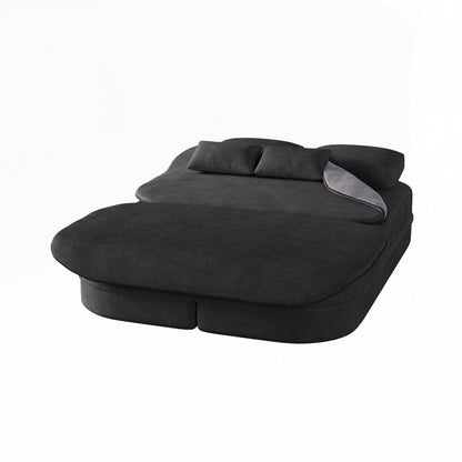 Divano letto pieghevole con materasso e struttura fissa, divano letto trasformabile in schiuma con coperta