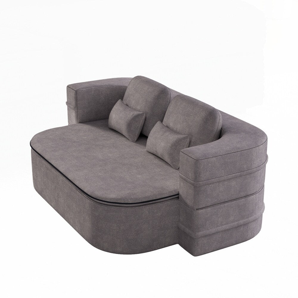 Divano letto pieghevole con materasso e struttura fissa, divano letto trasformabile in schiuma con coperta