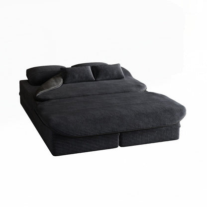 Divano letto pieghevole con materasso e struttura fissa, divano letto trasformabile in schiuma con coperta