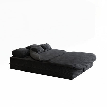 Divano letto pieghevole con materasso e struttura fissa, divano letto trasformabile in schiuma con coperta