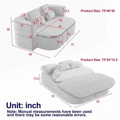 Divano letto pieghevole con materasso e struttura fissa, divano letto trasformabile in schiuma con coperta