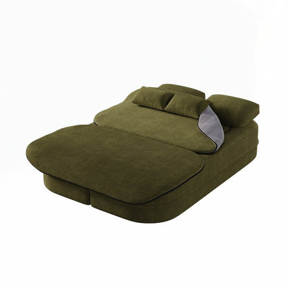 Divano letto pieghevole con materasso e struttura fissa, divano letto trasformabile in schiuma con coperta