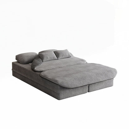 Divano letto pieghevole con materasso e struttura fissa, divano letto trasformabile in schiuma con coperta