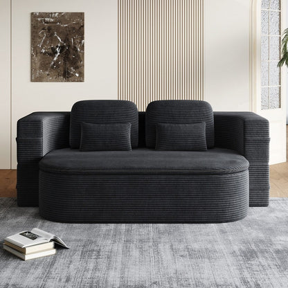 Divano letto pieghevole con materasso e struttura fissa, divano letto trasformabile in schiuma con coperta
