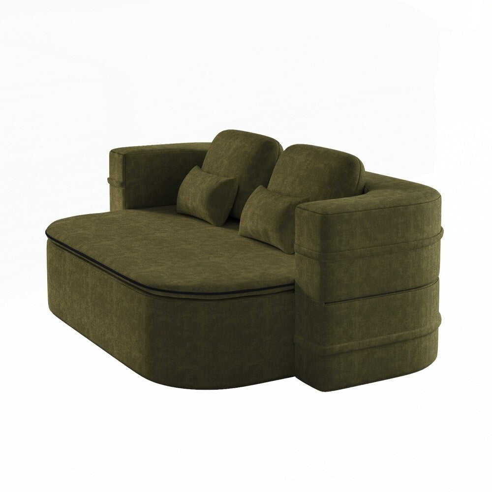 Divano letto pieghevole con materasso e struttura fissa, divano letto trasformabile in schiuma con coperta