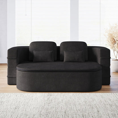 Divano letto pieghevole con materasso e struttura fissa, divano letto trasformabile in schiuma con coperta