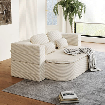 Divano letto pieghevole con materasso e struttura fissa, divano letto trasformabile in schiuma con coperta