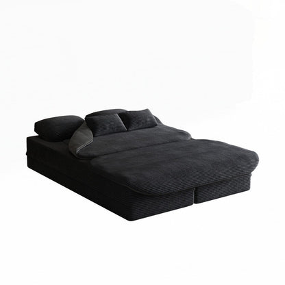 Divano letto pieghevole con materasso e struttura fissa, divano letto trasformabile in schiuma con coperta
