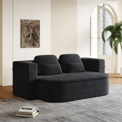 Divano letto pieghevole con materasso e struttura fissa, divano letto trasformabile in schiuma con coperta