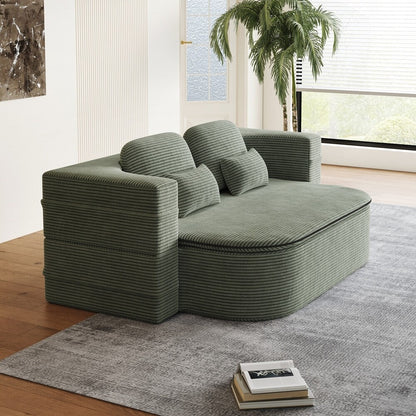 Divano letto pieghevole con materasso e struttura fissa, divano letto trasformabile in schiuma con coperta