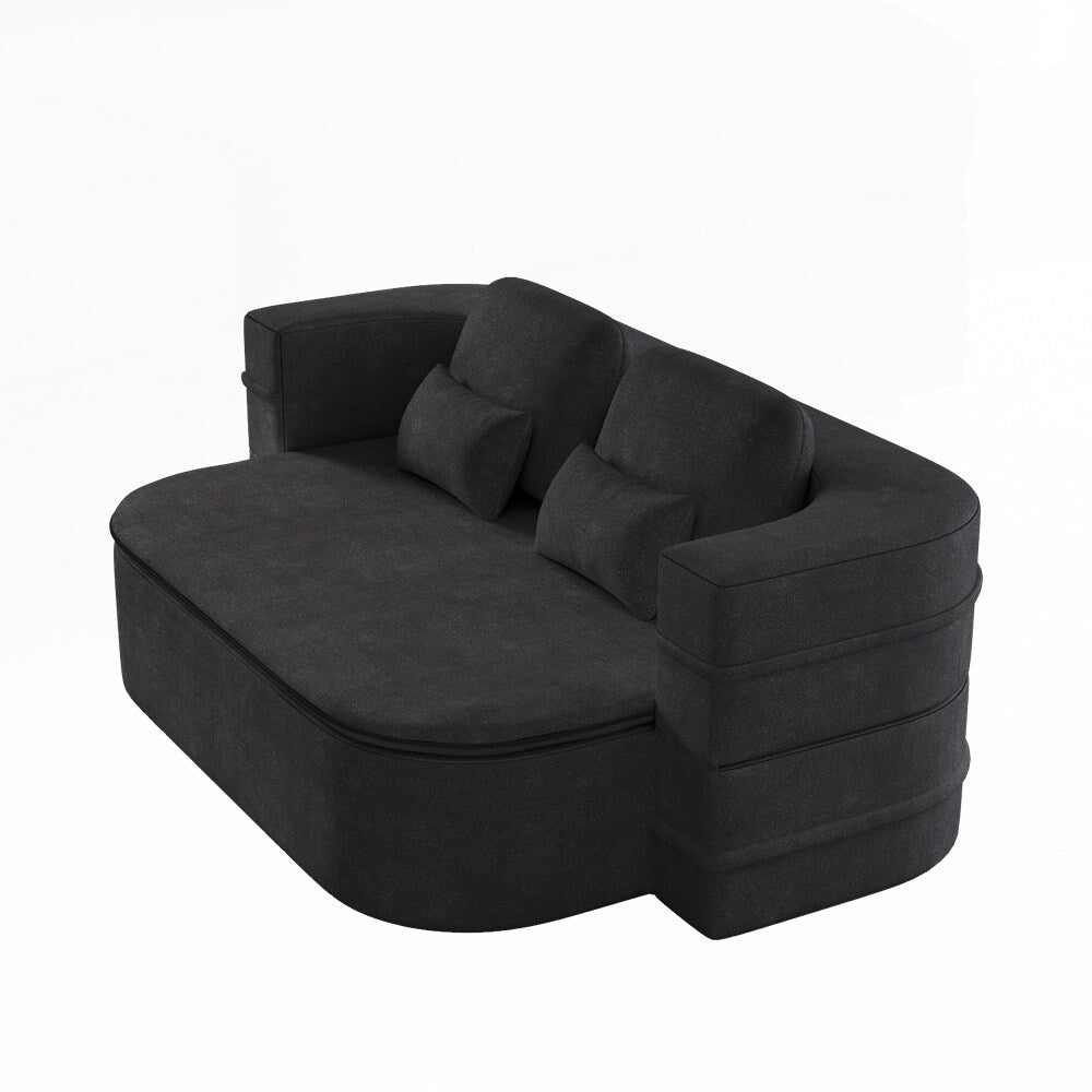 Divano letto pieghevole con materasso e struttura fissa, divano letto trasformabile in schiuma con coperta