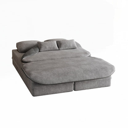 Divano letto pieghevole con materasso e struttura fissa, divano letto trasformabile in schiuma con coperta