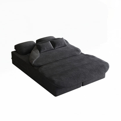 Divano letto pieghevole con materasso e struttura fissa, divano letto trasformabile in schiuma con coperta