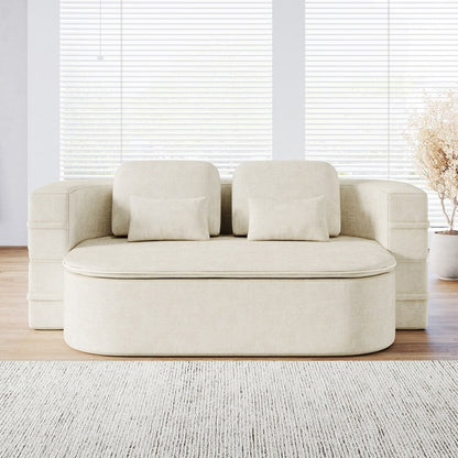 Divano letto pieghevole con materasso e struttura fissa, divano letto trasformabile in schiuma con coperta