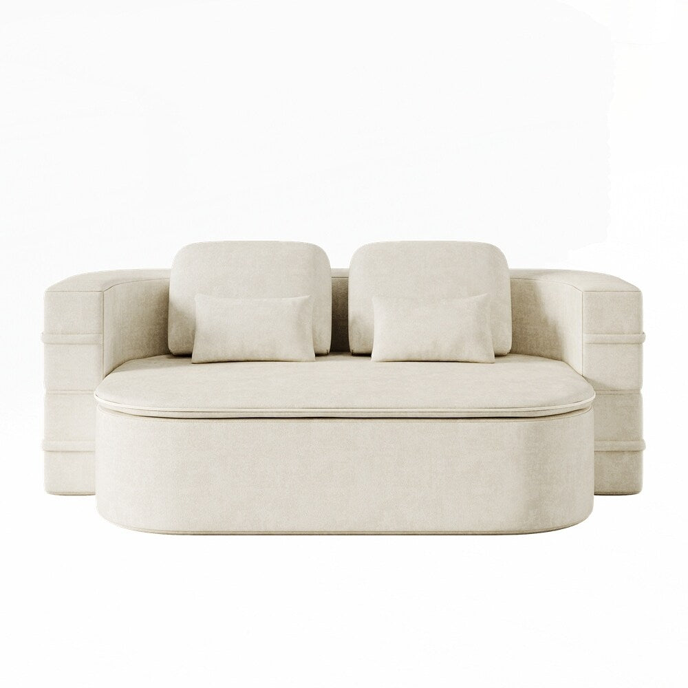 Divano letto pieghevole con materasso e struttura fissa, divano letto trasformabile in schiuma con coperta