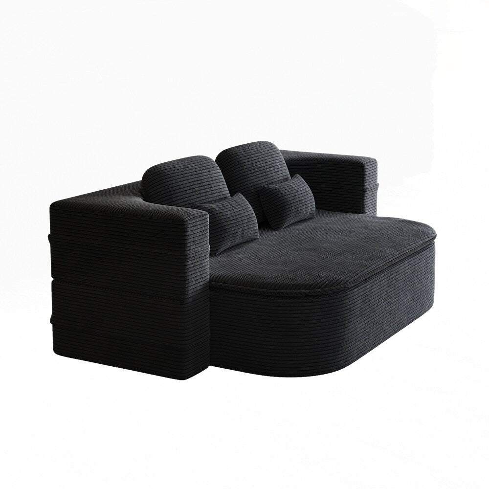 Divano letto pieghevole con materasso e struttura fissa, divano letto trasformabile in schiuma con coperta