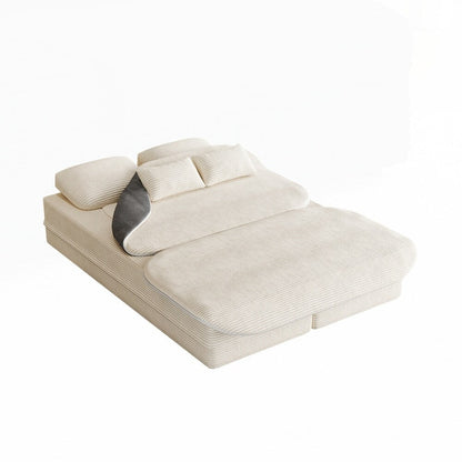 Divano letto pieghevole con materasso e struttura fissa, divano letto trasformabile in schiuma con coperta