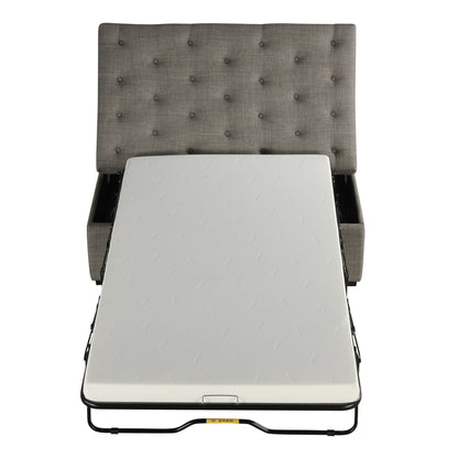 Divano letto pieghevole, pouf da 49,6 con divano letto pieghevole, pouf trasformabile con materasso memory foam e design trapuntato