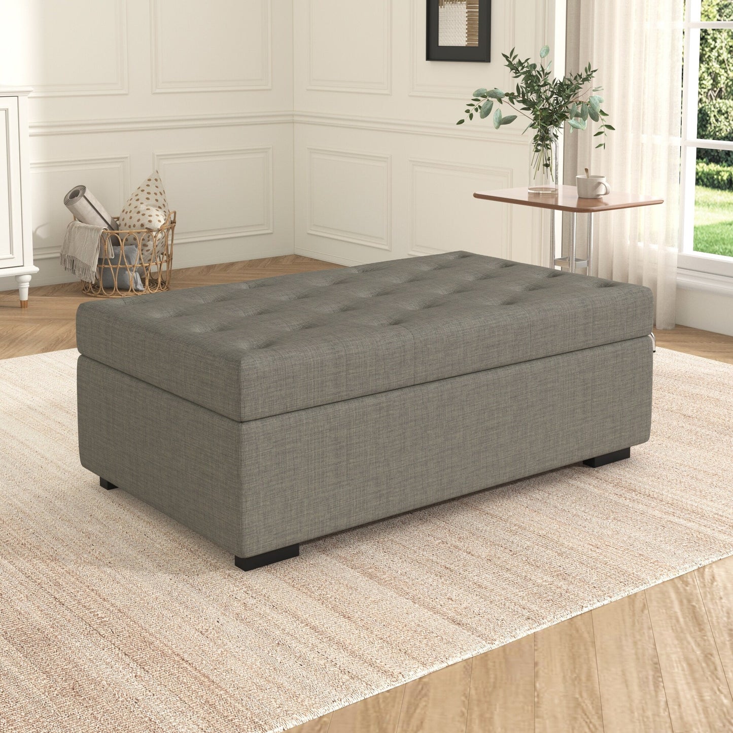 Divano letto pieghevole, pouf da 49,6 con divano letto pieghevole, pouf trasformabile con materasso memory foam e design trapuntato