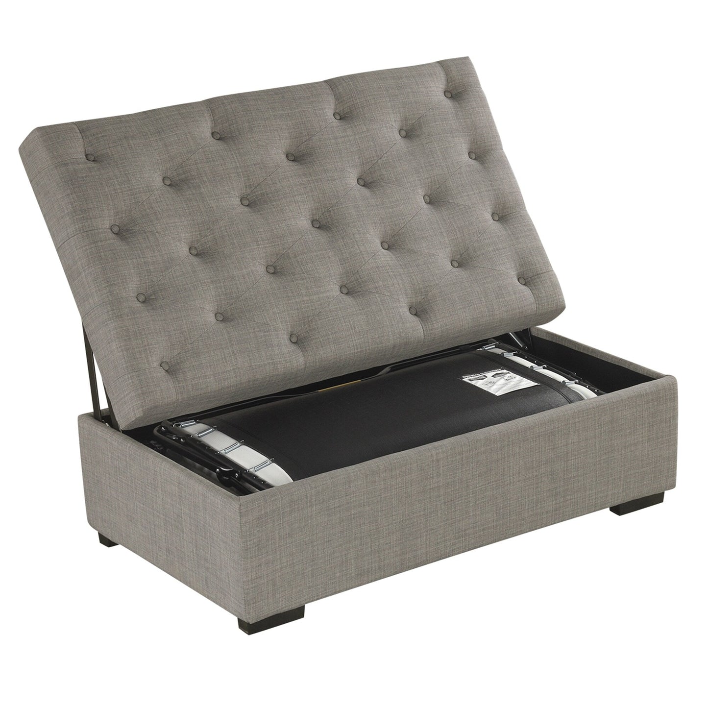 Divano letto pieghevole, pouf da 49,6 con divano letto pieghevole, pouf trasformabile con materasso memory foam e design trapuntato