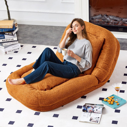 Poltrona pieghevole con 5 posizioni regolabili, morbida poltrona da pavimento per giocare, meditare e rilassarsi