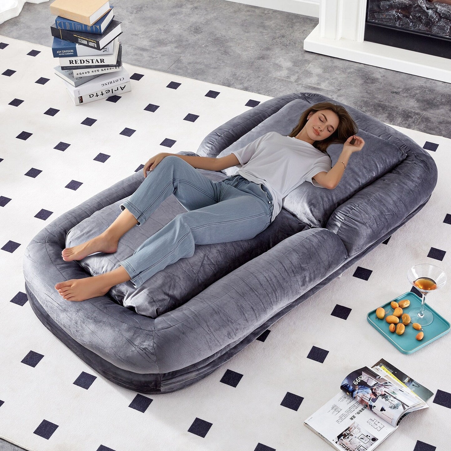 Poltrona pieghevole con 5 posizioni regolabili, morbida poltrona da pavimento per giocare, meditare e rilassarsi