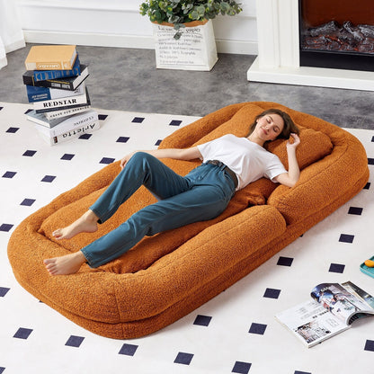 Poltrona pieghevole con 5 posizioni regolabili, morbida poltrona da pavimento per giocare, meditare e rilassarsi