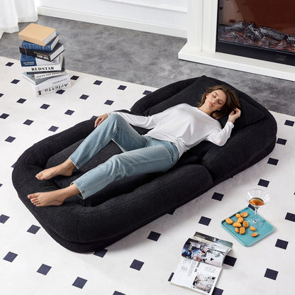 Poltrona pieghevole con 5 posizioni regolabili, morbida poltrona da pavimento per giocare, meditare e rilassarsi