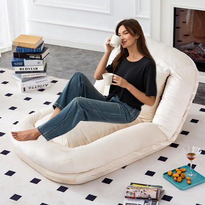 Poltrona pieghevole con 5 posizioni regolabili, morbida poltrona da pavimento per giocare, meditare e rilassarsi