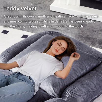 Poltrona pieghevole con 5 posizioni regolabili, morbida poltrona da pavimento per giocare, meditare e rilassarsi