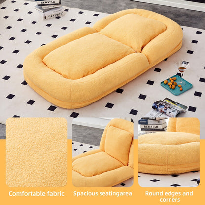 Poltrona pieghevole con 5 posizioni regolabili, morbida poltrona da pavimento per giocare, meditare e rilassarsi