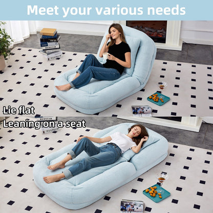Poltrona pieghevole con 5 posizioni regolabili, morbida poltrona da pavimento per giocare, meditare e rilassarsi