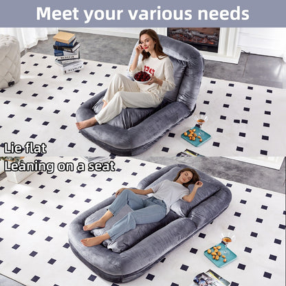 Poltrona pieghevole con 5 posizioni regolabili, morbida poltrona da pavimento per giocare, meditare e rilassarsi